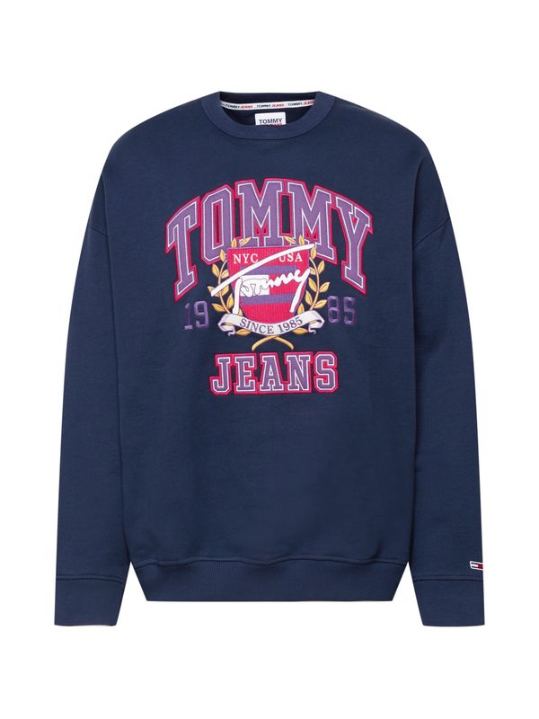 Tommy Jeans Tommy Jeans Sweater majica 'College'  noćno plava / ljubičasta / bijela