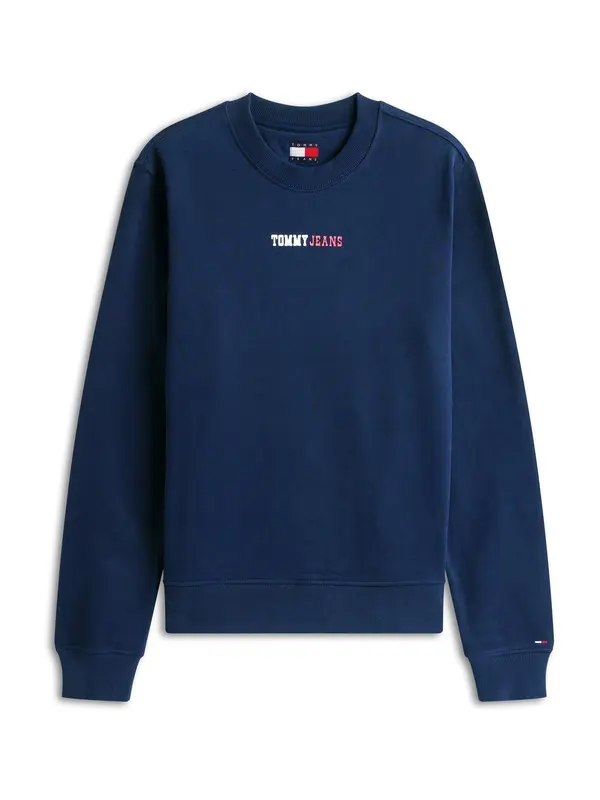 Tommy Jeans Tommy Jeans Sweater majica 'ESS'  mornarsko plava / svijetloroza / bijela