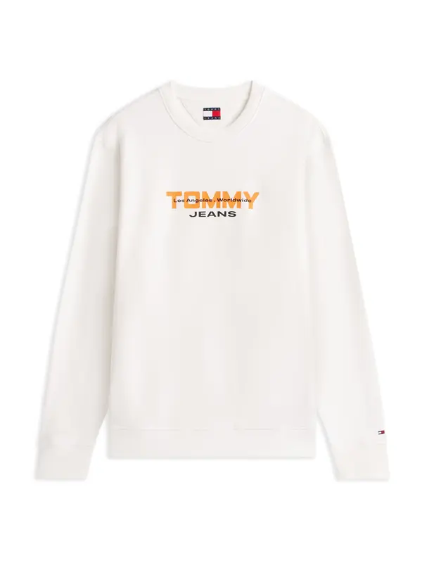 Tommy Jeans Tommy Jeans Sweater majica 'ESS'  narančasta / crna / bijela