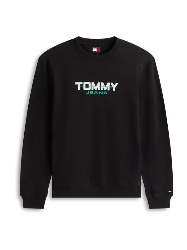 Tommy Jeans Tommy Jeans Sweater majica 'ESS'  zelena / crna / bijela