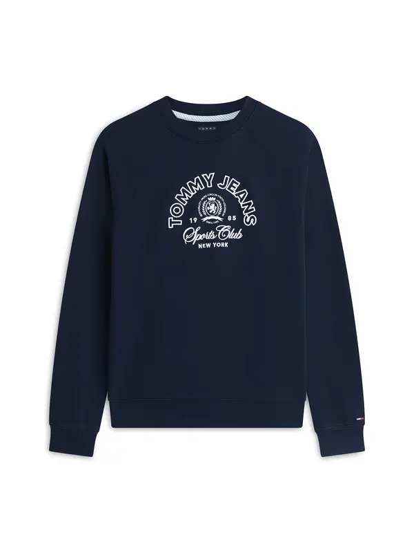 Tommy Jeans Tommy Jeans Sweater majica 'HERITAGE'  mornarsko plava / bijela