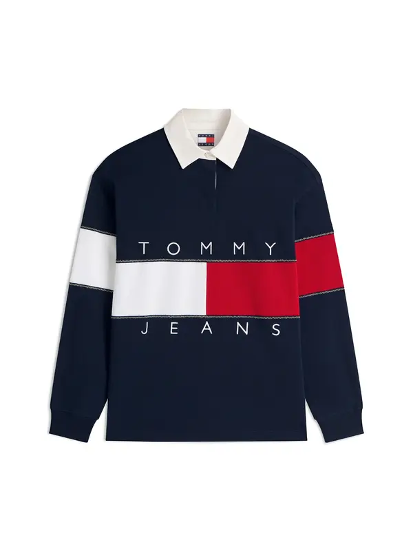 Tommy Jeans Tommy Jeans Sweater majica  mornarsko plava / crvena / bijela