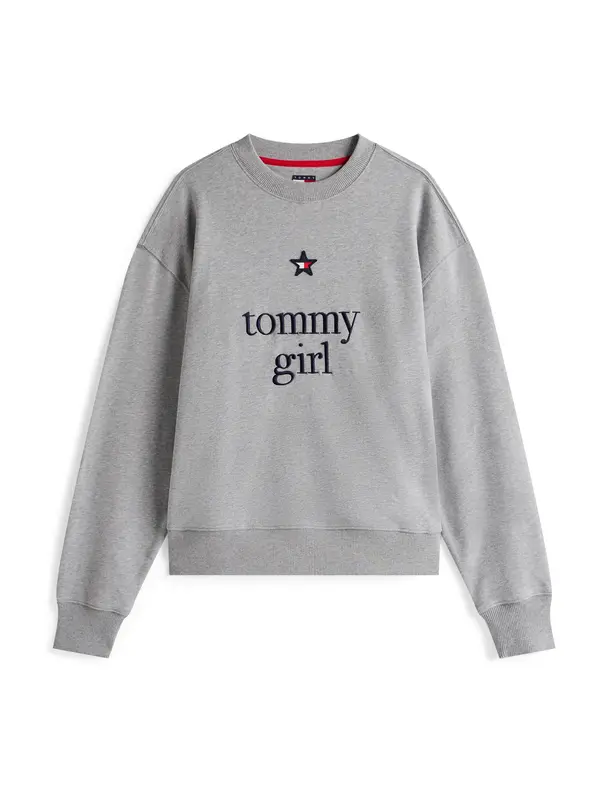 Tommy Jeans Tommy Jeans Sweater majica  morsko plava / siva melange / crvena / bijela