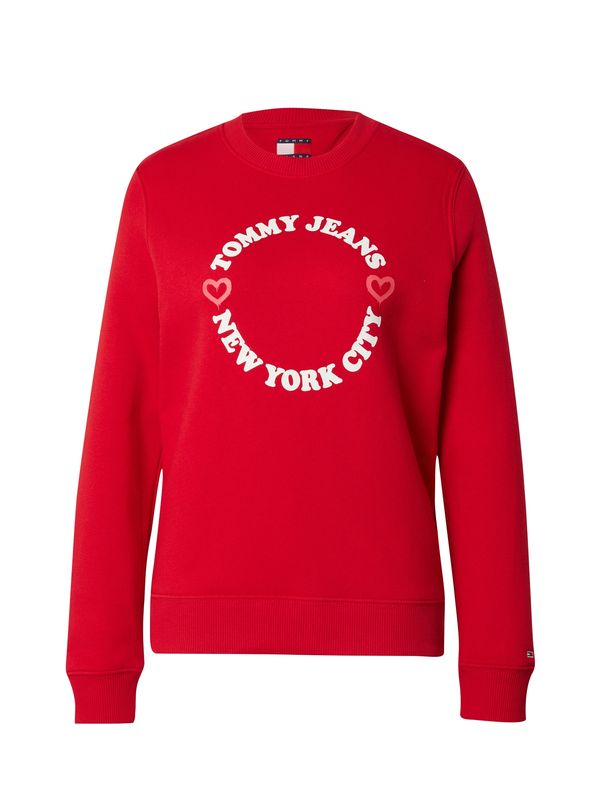 Tommy Jeans Tommy Jeans Sweater majica 'NYC'  crvena / bijela
