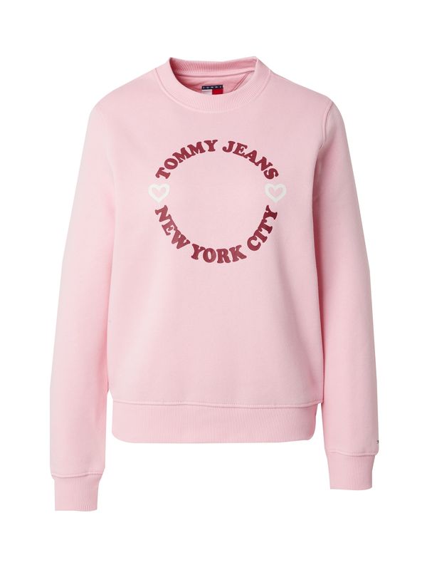 Tommy Jeans Tommy Jeans Sweater majica  rosé / bordo / bijela