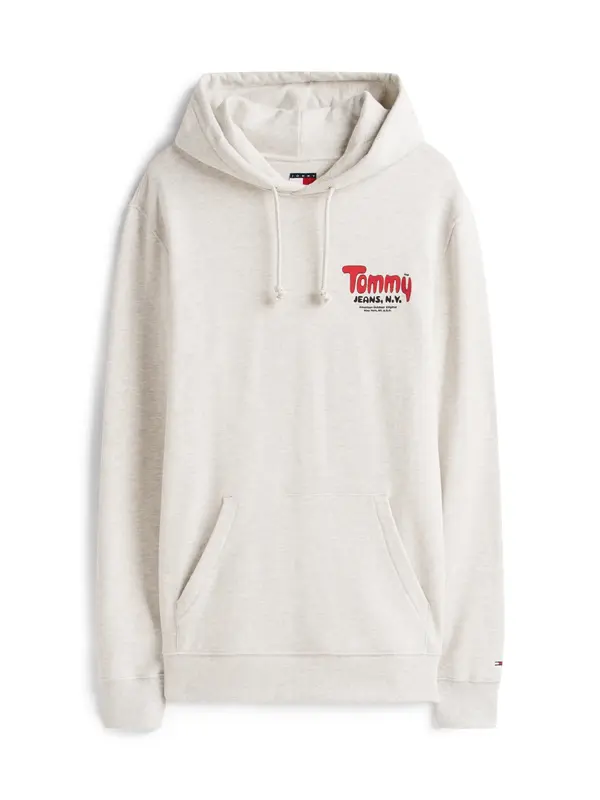Tommy Jeans Tommy Jeans Sweater majica  siva melange / crvena / crna