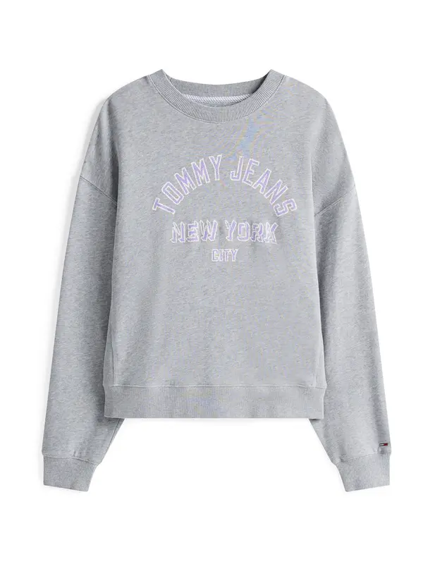 Tommy Jeans Tommy Jeans Sweater majica  siva melange / lavanda / bijela