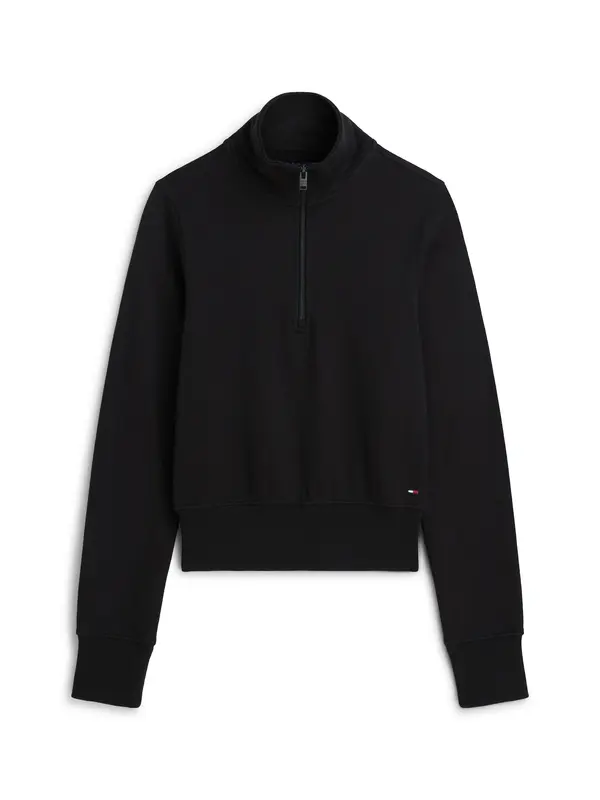 Tommy Jeans Tommy Jeans Sweater majica 'Slim Quarter-zip'  crna