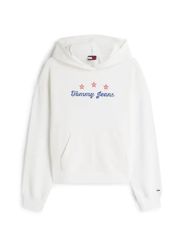 Tommy Jeans Tommy Jeans Sweater majica 'Star Novelty'  plava / vatreno crvena / bijela