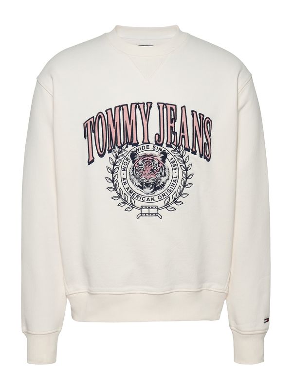 Tommy Jeans Tommy Jeans Sweater majica 'TIGER'  breskva / crna / bijela