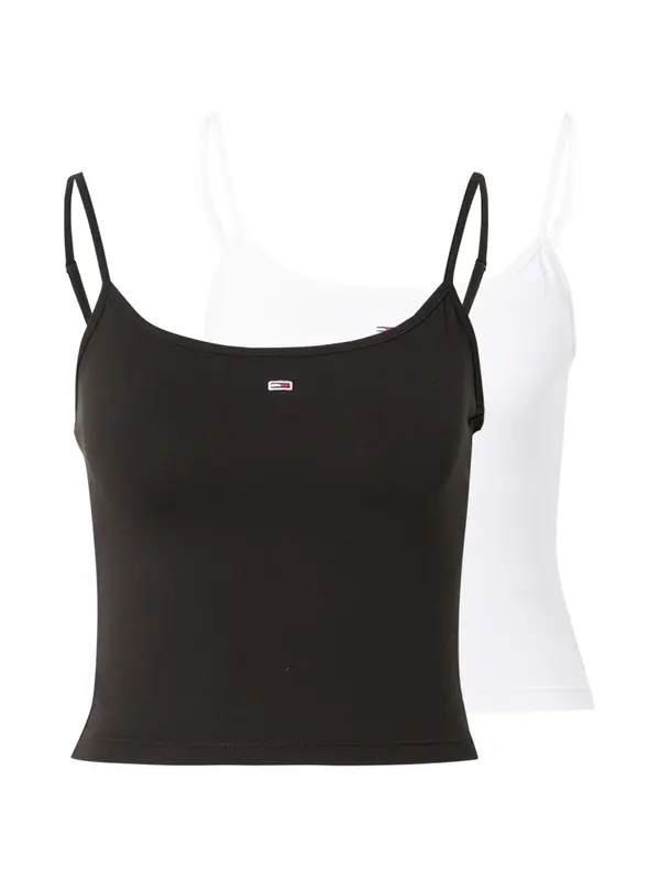 Tommy Jeans Tommy Jeans Top 'ESSENTIAL'  crna / bijela