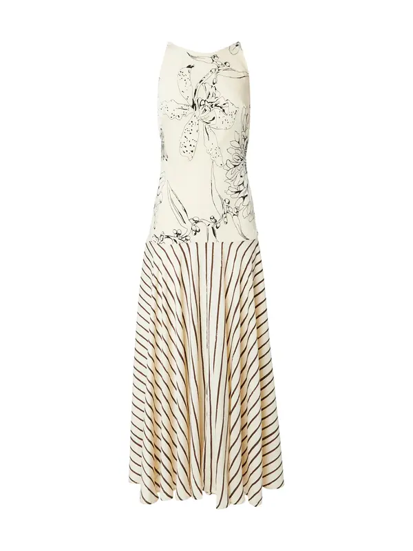 TOPSHOP TOPSHOP Haljina 'MILLE'  bež / tamno smeđa / crna