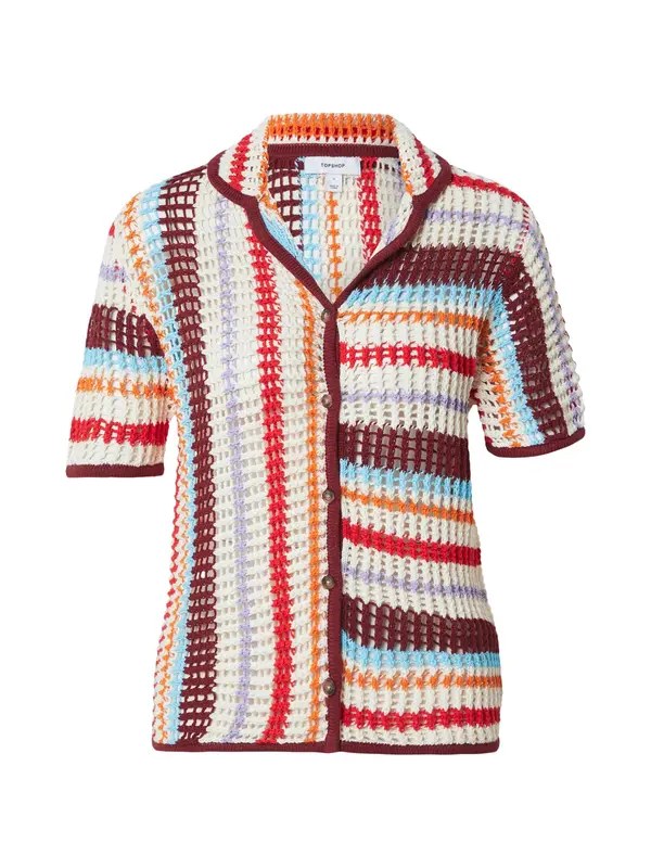 TOPSHOP TOPSHOP Kardigan 'GERDI'  boja pijeska / svijetloplava / lila / burgund