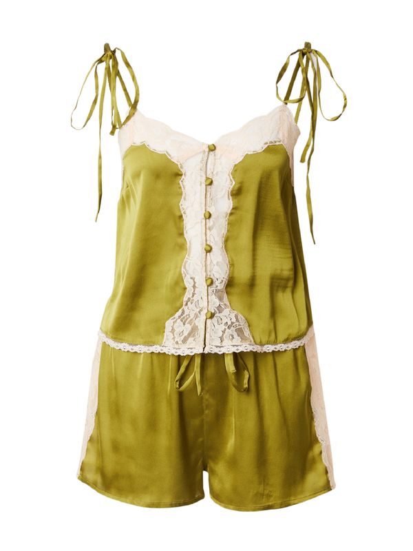 TOPSHOP TOPSHOP Kratke hlače za spavanje  maslinasta / bijela