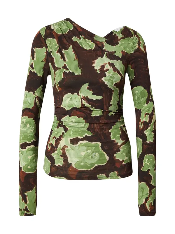 TOPSHOP TOPSHOP Majica 'AUDREY'  smeđa / čokolada / kivi zelena / pastelno zelena