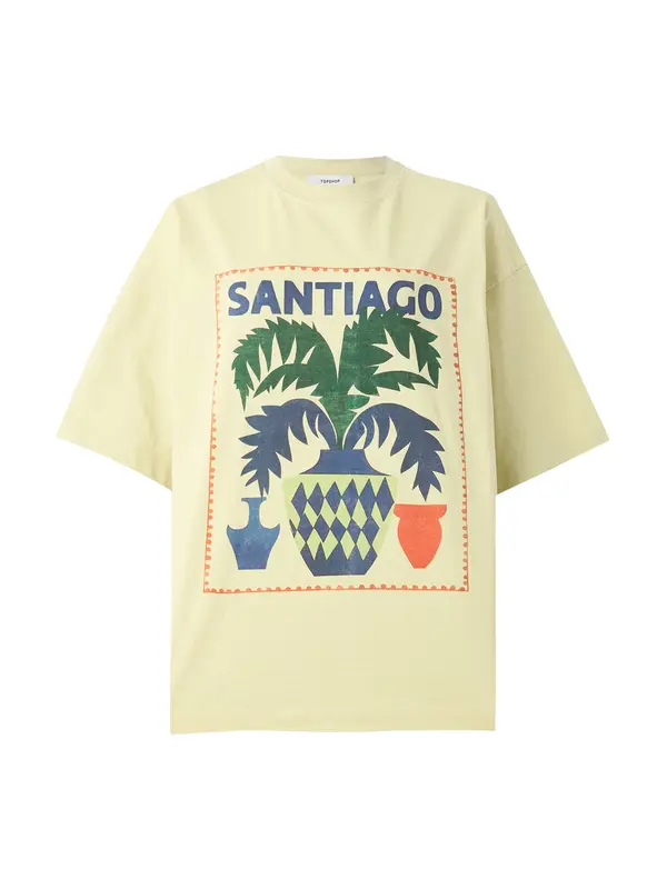 TOPSHOP TOPSHOP Majica 'LAVA SANTIAGO'  mornarsko plava / svijetložuta / zelena / narančasta