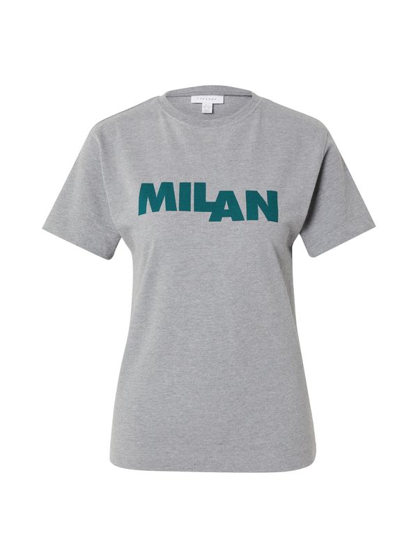 TOPSHOP TOPSHOP Majica 'Milan'  siva melange / tamno zelena