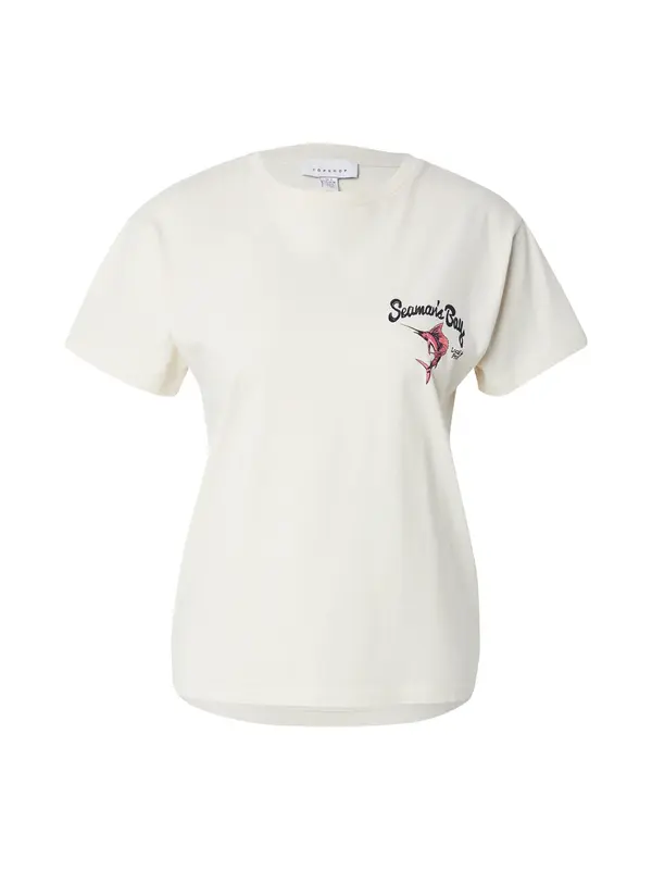 TOPSHOP TOPSHOP Majica 'Papya'  ecru/prljavo bijela / roza / crna