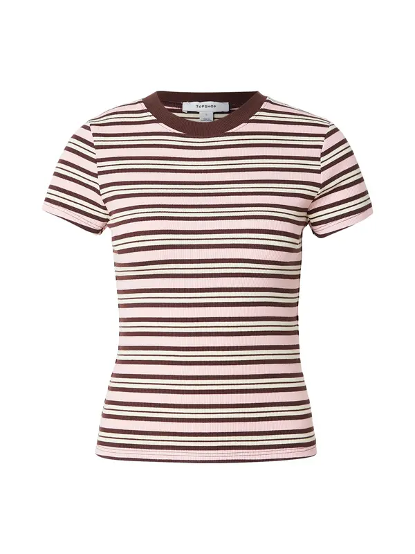 TOPSHOP TOPSHOP Majica 'SALLY'  svijetlobež / smeđa / prljavo roza