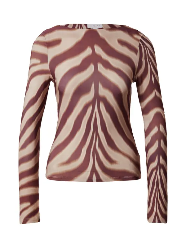 TOPSHOP TOPSHOP Majica 'ZABRA'  bež / smeđa / bordo