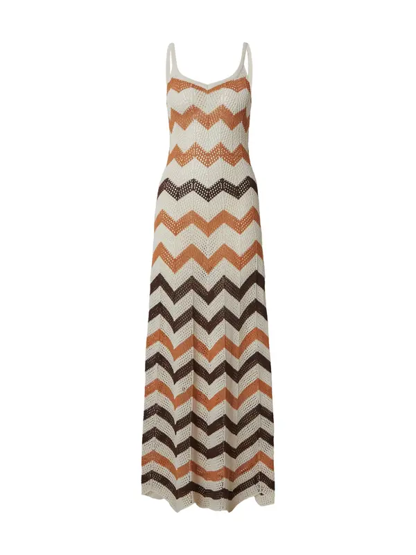 TOPSHOP TOPSHOP Pletena haljina 'FIONA'  konjak / tamno smeđa / bež siva