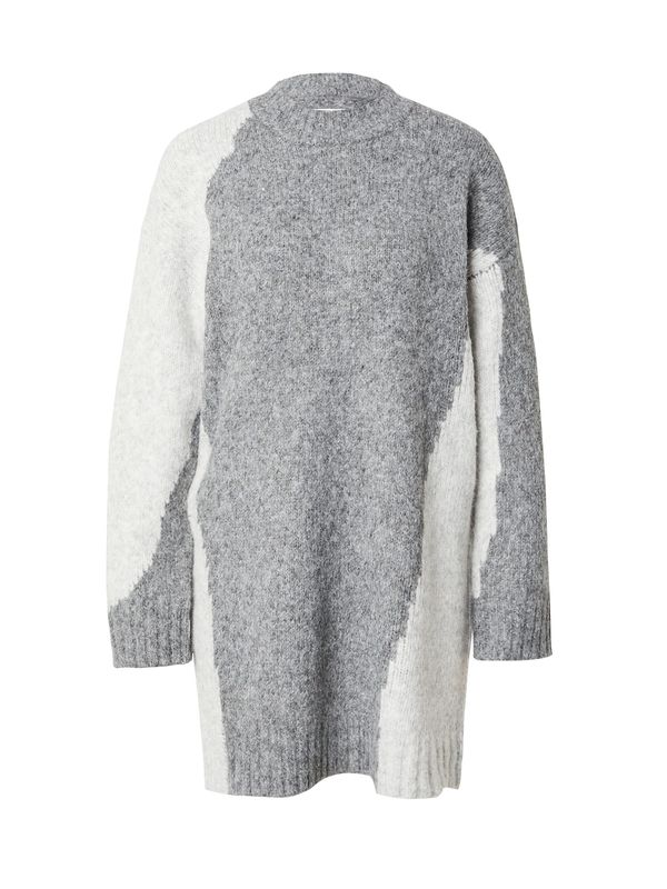 TOPSHOP TOPSHOP Pletena haljina  siva melange / bijela melange