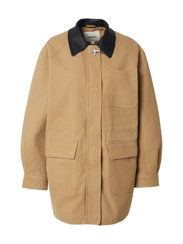 TOPSHOP TOPSHOP Prijelazna jakna 'POSIE'  boja devine dlake (camel) / crna