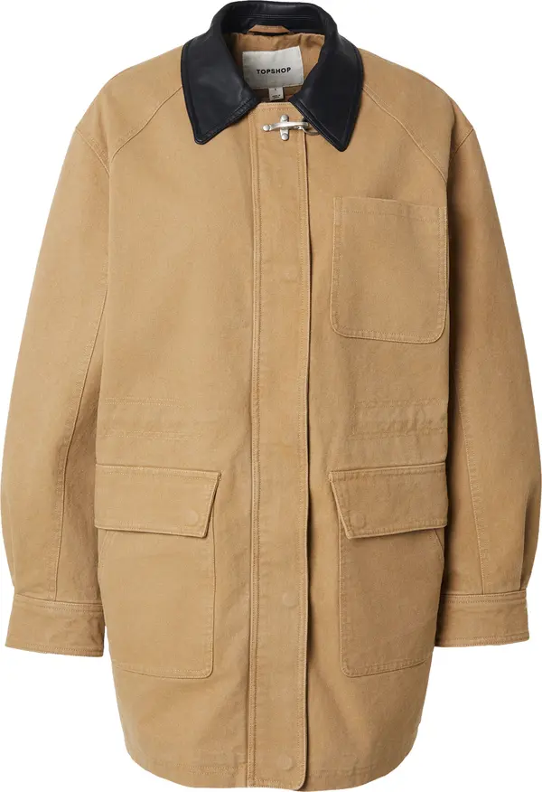 TOPSHOP TOPSHOP Prijelazna jakna 'POSIE'  boja devine dlake (camel) / crna