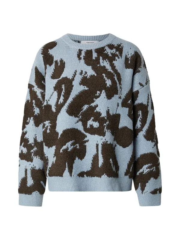 TOPSHOP TOPSHOP Pulover 'STACY'  golublje plava / tamno smeđa