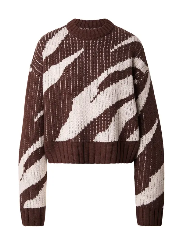 TOPSHOP TOPSHOP Pulover 'TSELINOR'  čokolada / bijela