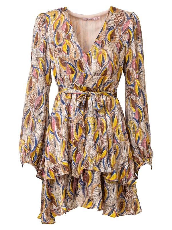 Traffic People Traffic People Haljina 'Rara'  bež / safirno plava / tamno smeđa / žuta