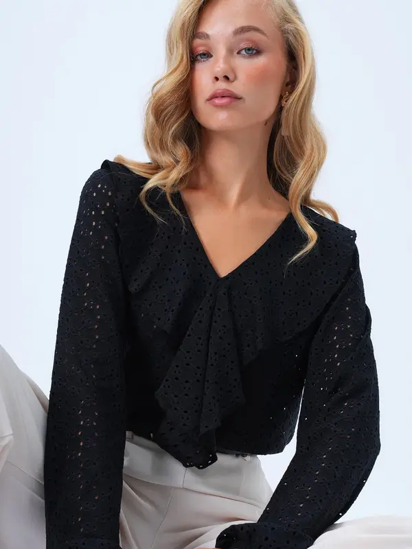 Trend Alaçatı Stili Trend Alaçatı Stili Bluza  crna