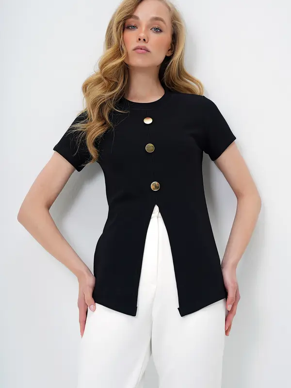Trend Alaçatı Stili Trend Alaçatı Stili Bluza  crna