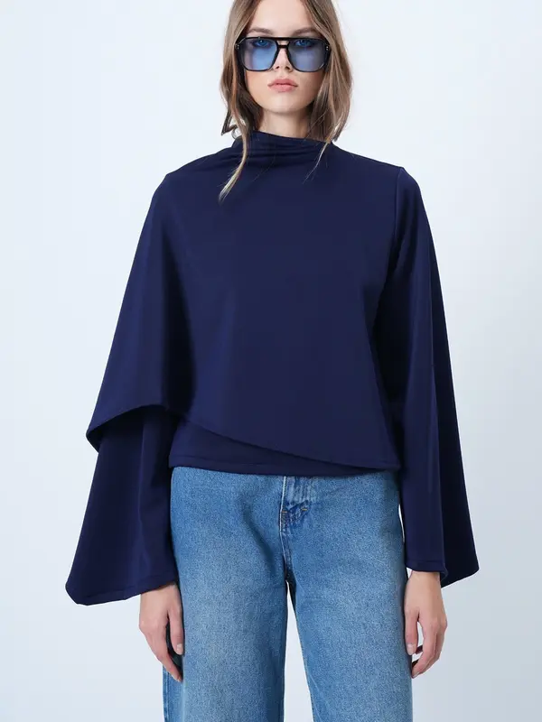 Trend Alaçatı Stili Trend Alaçatı Stili Bluza  morsko plava