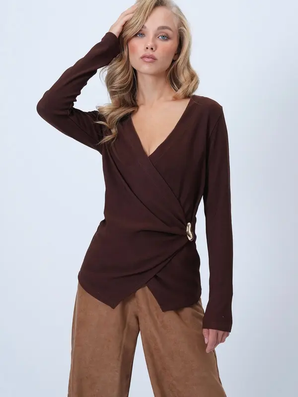 Trend Alaçatı Stili Trend Alaçatı Stili Bluza  tamno smeđa