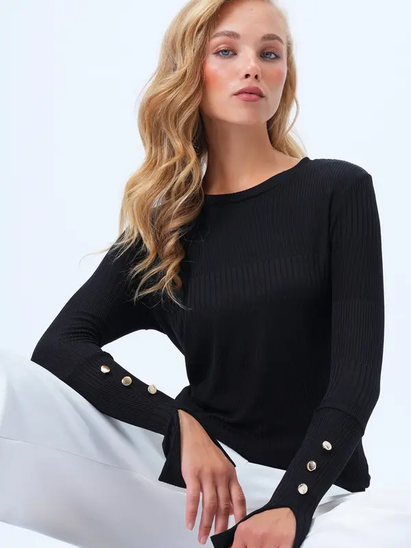 Trend Alaçatı Stili Trend Alaçatı Stili Majica  crna