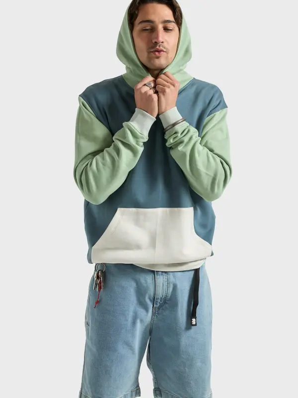 Trendsplant Trendsplant Sweater majica ' COLOR BLOCK '  smaragdno zelena