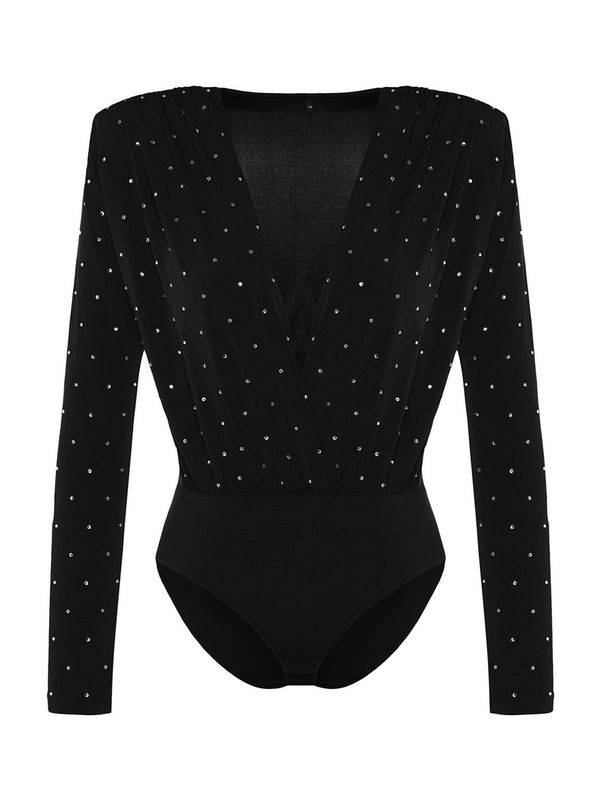 Trendyol Trendyol Bodi majica  crna / bijela