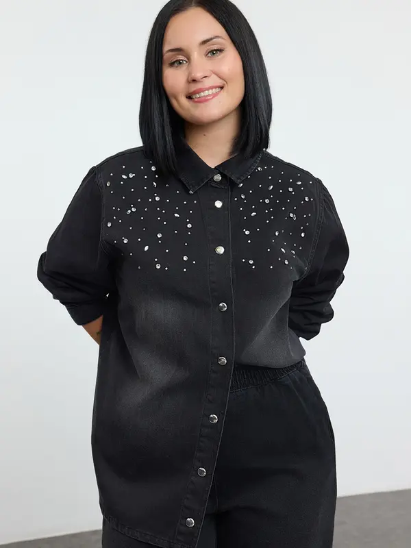 Trendyol Curve Trendyol Curve Bluza  sivi traper / prozirna