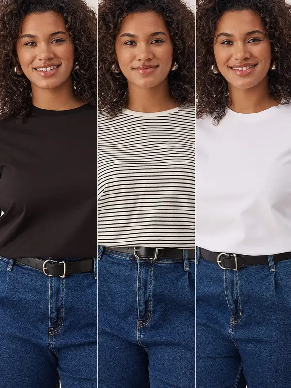 Trendyol Curve Trendyol Curve Majica  crna / bijela