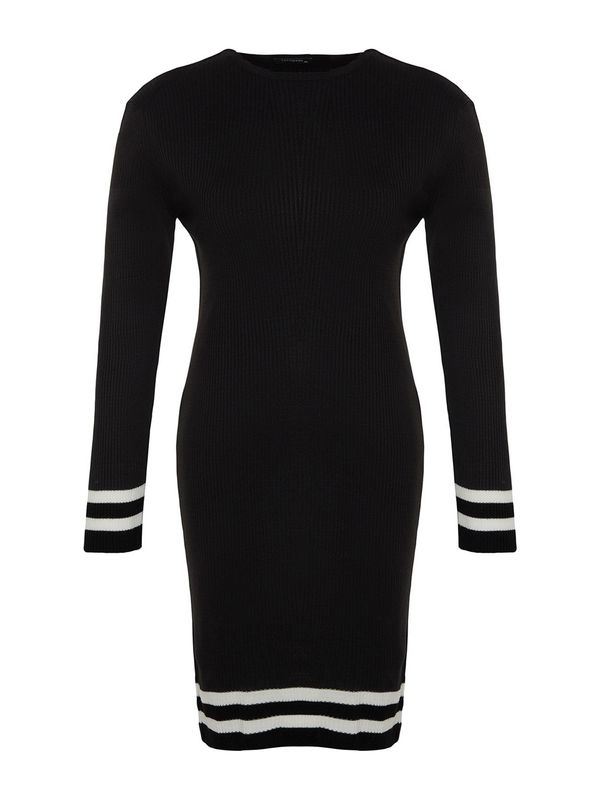 Trendyol Curve Trendyol Curve Pletena haljina  crna / bijela