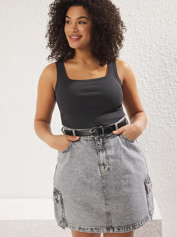 Trendyol Curve Trendyol Curve Top  antracit siva