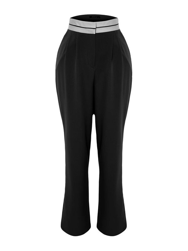 Trendyol Trendyol Hlače s naborima  crna / bijela