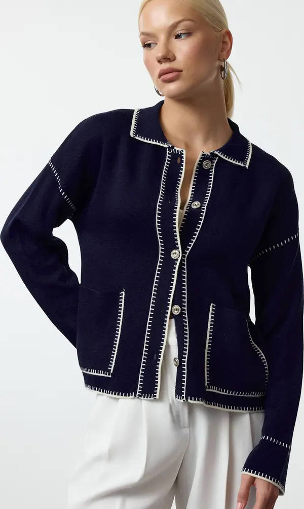 Trendyol Trendyol Kardigan  ecru/prljavo bijela / indigo