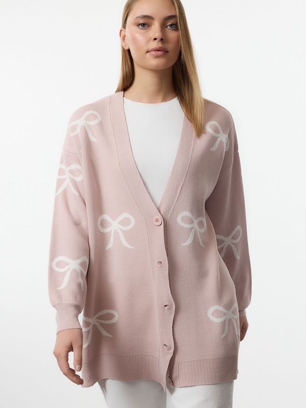 Trendyol Trendyol Kardigan 'Hijab'  puder roza / bijela