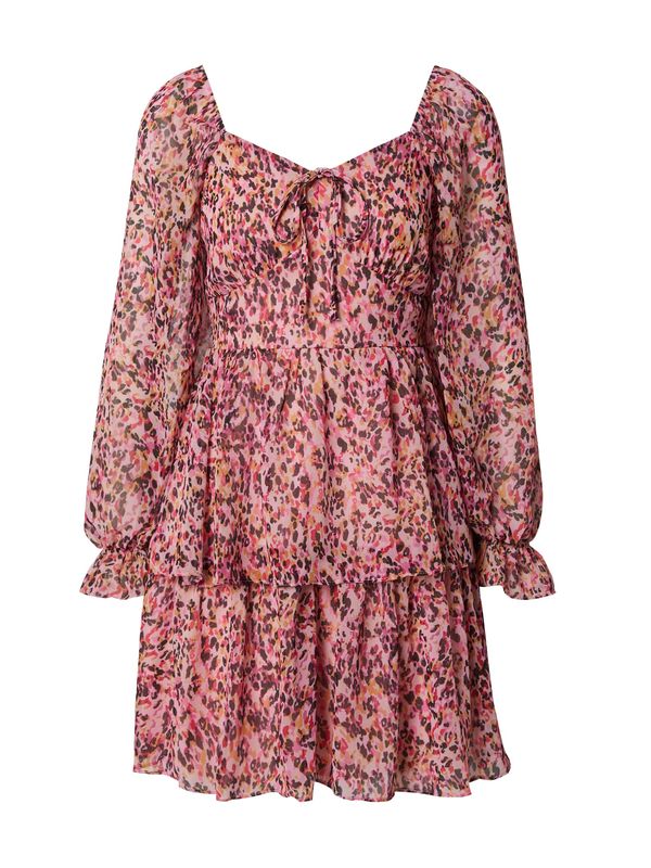 Trendyol Trendyol Koktel haljina  pastelno žuta / roza / roza / crna