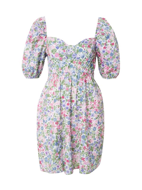 Trendyol Trendyol Koktel haljina  zelena / svijetloljubičasta / roza / bijela