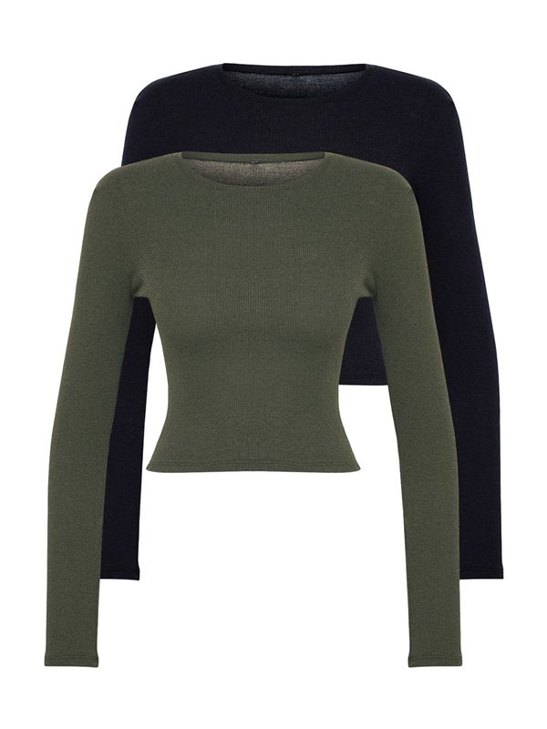 Trendyol Trendyol Majica  kaki / crna