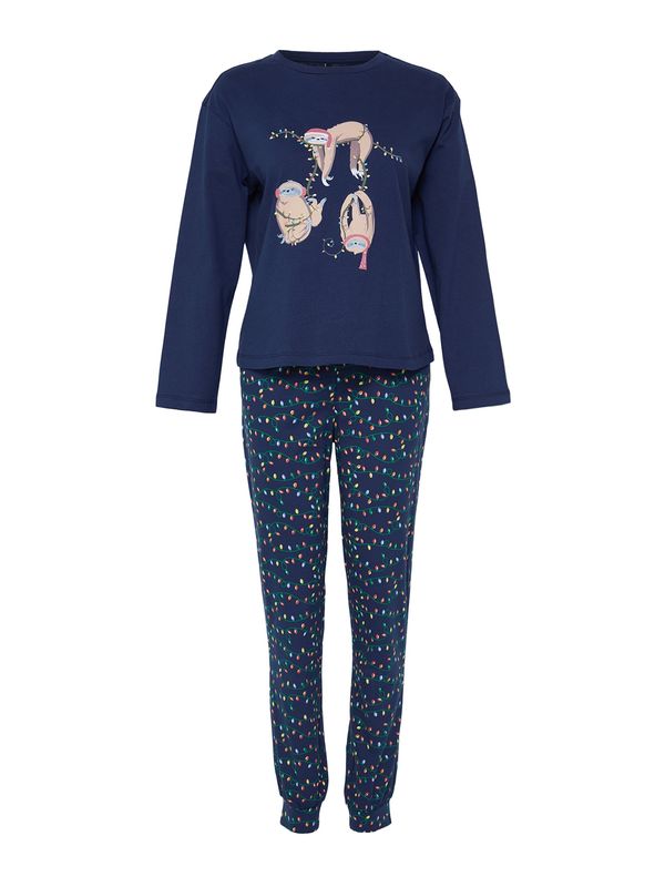 Trendyol Trendyol Pidžama  bež / indigo / zelena / crvena