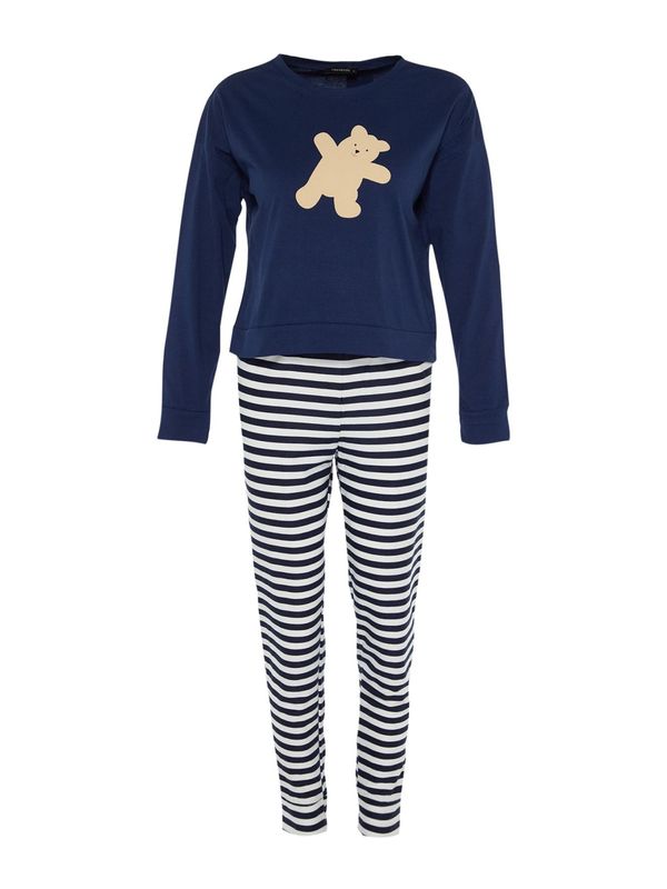 Trendyol Trendyol Pidžama  boja pijeska / morsko plava / bijela